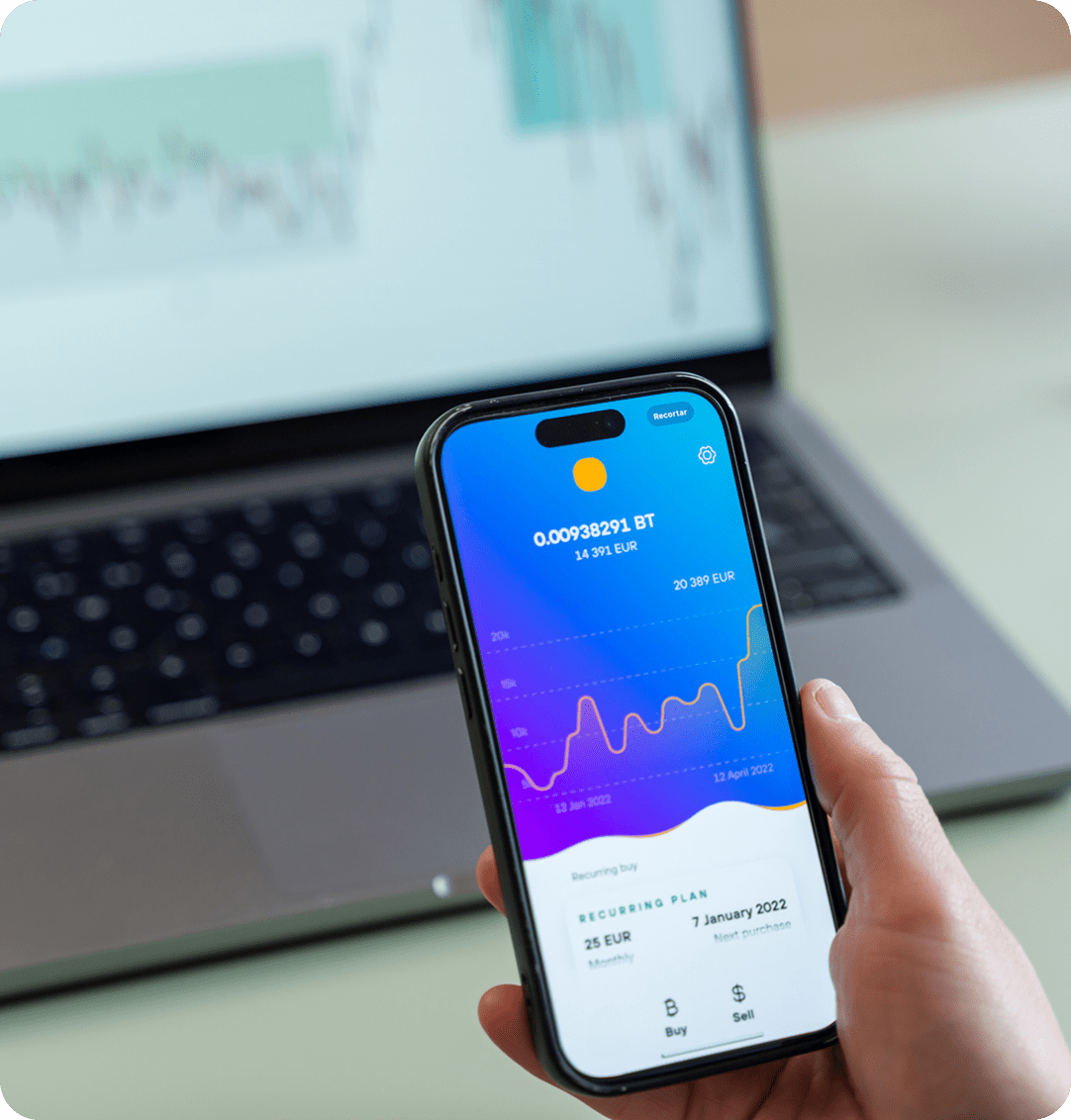 Mobile app displaying crypto trends